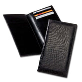 Black Crocodile Embossed Leather Travel Wallet